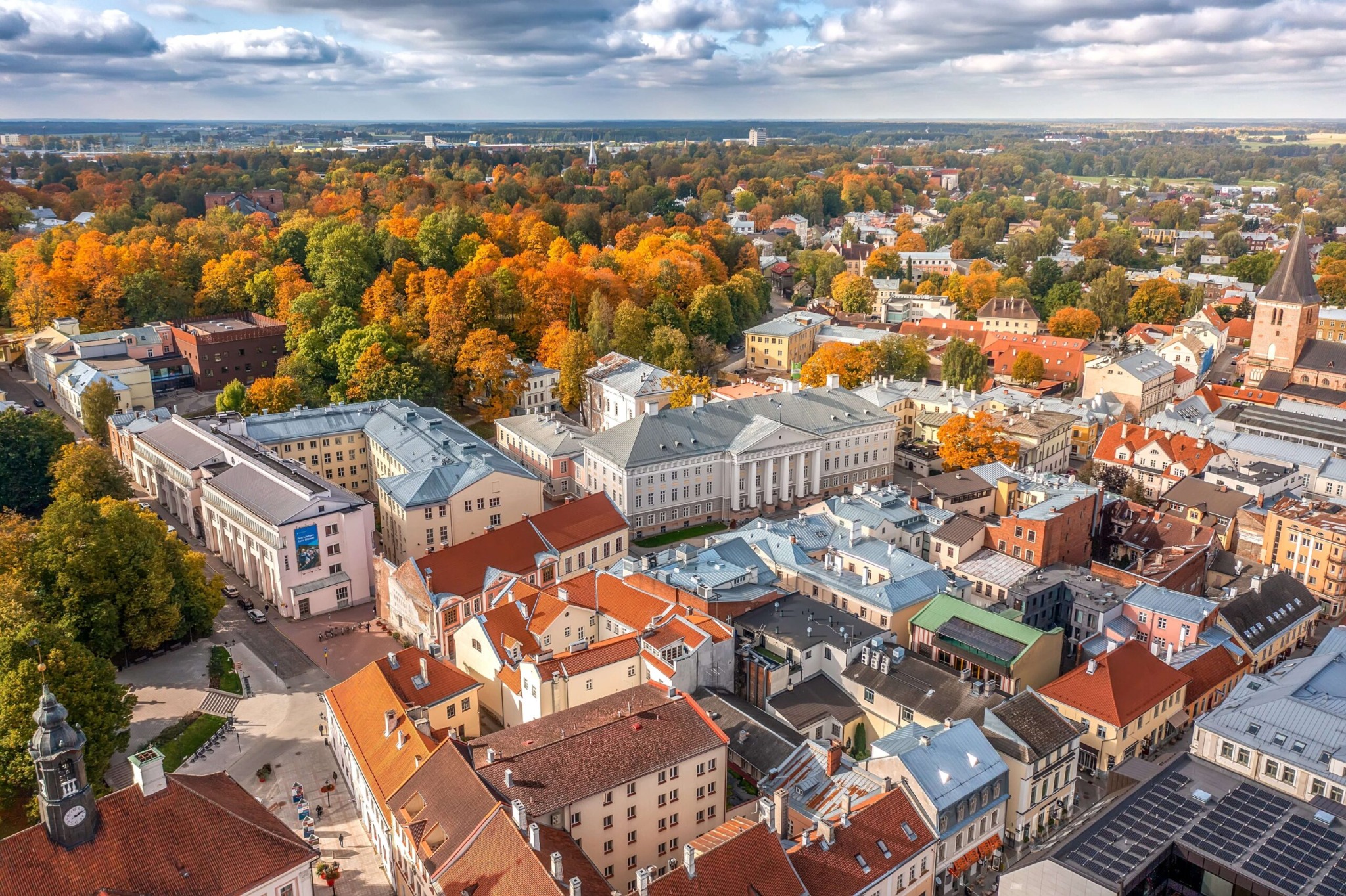 Aerial view of historic Tartu